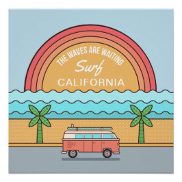 Poster aangepaste zomersurfer