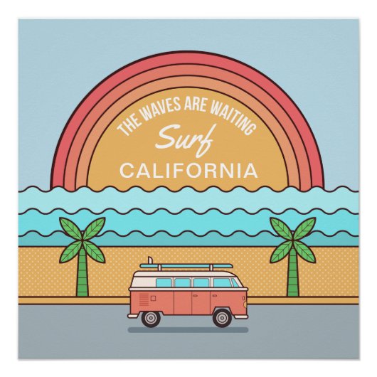 Poster aangepaste zomersurfer (Voorkant)