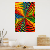 Poster: Abstract / Psychedelic Radiaalpatroon Poster (Keuken)