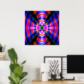 Poster Abstract Trippy Psychedelische Kleurrijke A (Thuiskantoor)