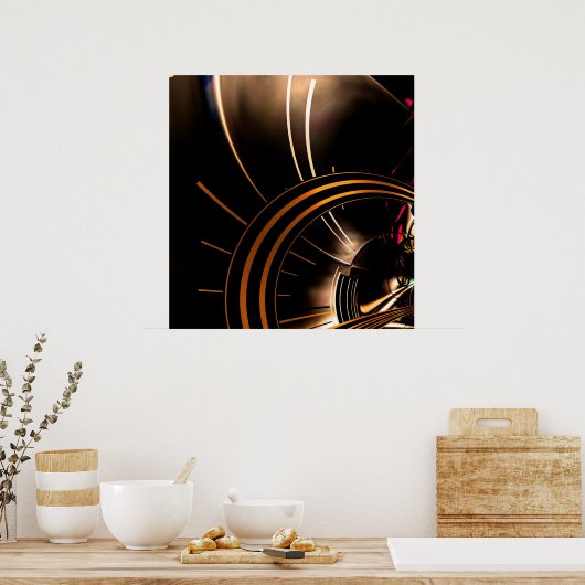 Poster Abstracte art Gold Space (Keuken)