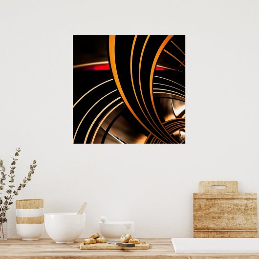 Poster Abstracte Art Gold Space 2 (Keuken)