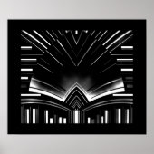 Poster Abstracte Art Silver Stripe Bend (Voorkant)