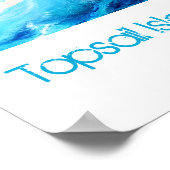 Poster, Abstracte blauwe golf Poster (Hoek)