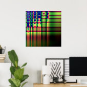 Poster Abstracte driehoekige cirkels (Thuiskantoor)