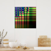 Poster Abstracte driehoekige cirkels (Keuken)