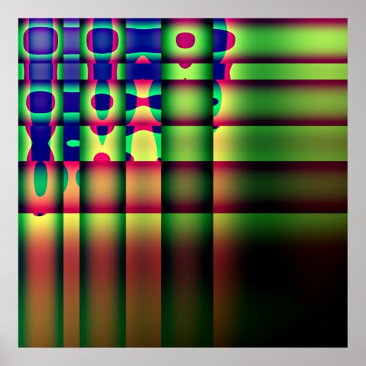 Poster Abstracte driehoekige cirkels (Voorkant)