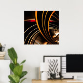 Poster Abstracte Kunst Goud Ruimte 2 (Thuiskantoor)