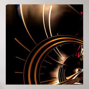 Poster Abstracte Kunst Gouden Ruimte