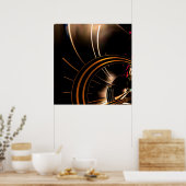 Poster Abstracte Kunst Gouden Ruimte (Keuken)