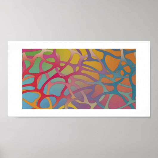 Poster - Abstracte kunst Spaghetti (Voorkant)