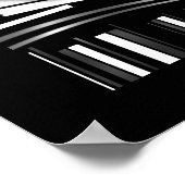 Poster Abstracte Kunst Zilveren Streep Bocht (Hoek)