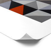Poster - Abstracte Oranje geometrische driehoek (Hoek)