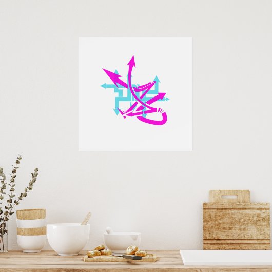 Poster abstracte pijlen (Keuken)