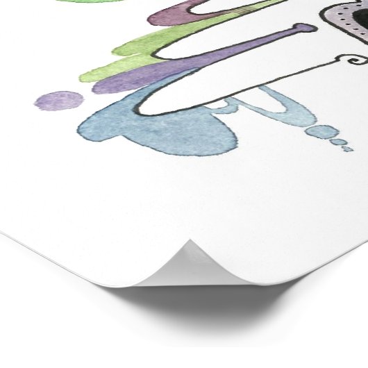 Poster abstracte Waterverf # 16 (Hoek)