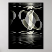 Poster Abstracte zwarte reflectie (Voorkant)