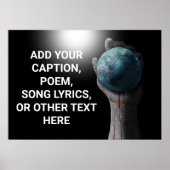 Poster Achtergrond Handliggend Wereldbol (Voorkant)