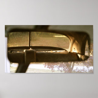 Poster achterspiegel uitzicht