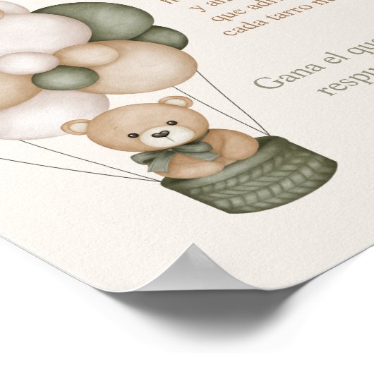 Póster Adivina la comida para Bebé Baby shower Boy Poster (Hoek)