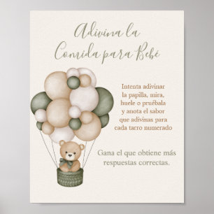 Póster Adivina la comida para Bebé Baby shower Boy Poster