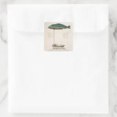 Poster adverteren abonnement vierkante sticker (Tas)