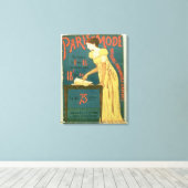 Poster adverteren abonnementen op "Paris Mode" M Canvas Afdruk (Insitu (Houten vloer))