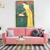 Poster adverteren abonnementen op "Paris Mode" M Canvas Afdruk (Insitu (Woonkamer))