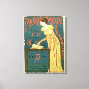 Poster adverteren abonnementen op "Paris Mode" M Canvas Afdruk