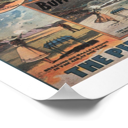 Poster adverteren Annie Oakley met Buffa (Hoek)