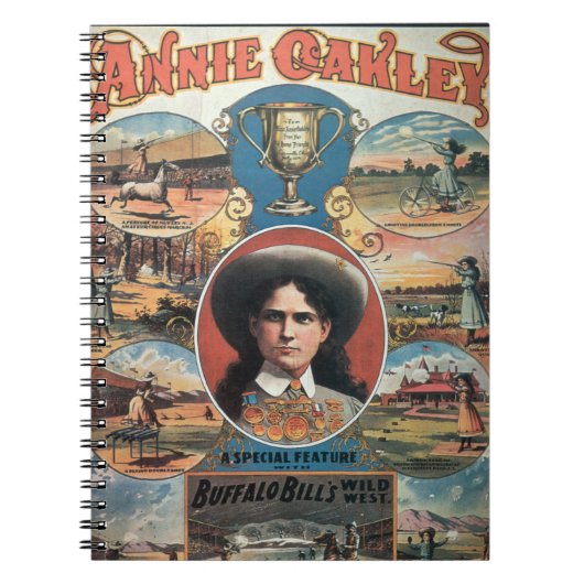 Poster adverteren Annie Oakley met Buffa Notitieboek (Voorkant)