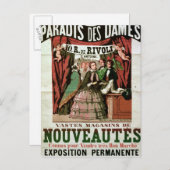 Poster adverteren "Au Paradis des Dames" Briefkaart (Voorkant / Achterkant)