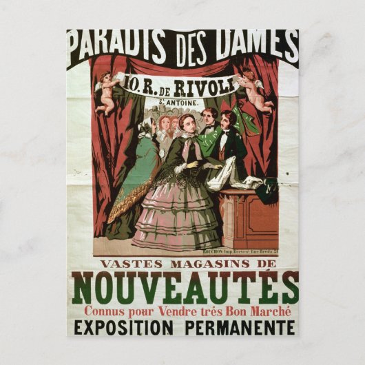 Poster adverteren "Au Paradis des Dames" Briefkaart (Voorkant)
