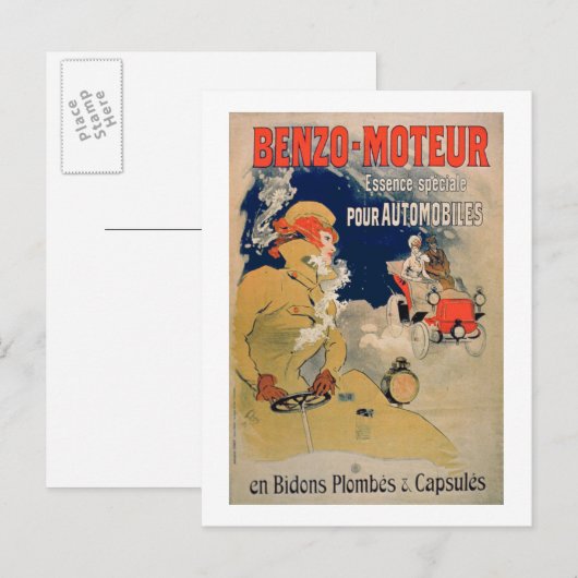 Poster adverteren "Benzo-Moteur"-motorolie Briefkaart (Voorkant / Achterkant)
