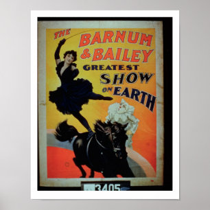 Poster adverteren 'de Barnum en de Bailey Greatest
