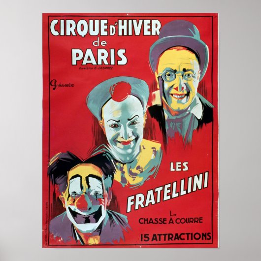 Poster adverteren de Cirque d'Hiver de Paris (Voorkant)