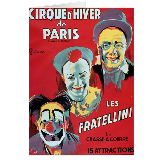 Poster adverteren de "Cirque d'Hiver de Paris" (Voorkant)
