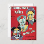 Poster adverteren de Cirque d'Hiver de Paris Briefkaart (Voorkant / Achterkant)