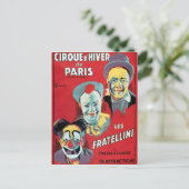 Poster adverteren de Cirque d'Hiver de Paris Briefkaart (Staand voorkant)