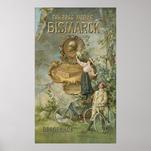 Poster adverteren de Fahrrad Werke Bismarck (Voorkant)