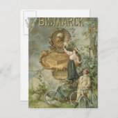 Poster adverteren de Fahrrad Werke Bismarck Briefkaart (Voorkant / Achterkant)