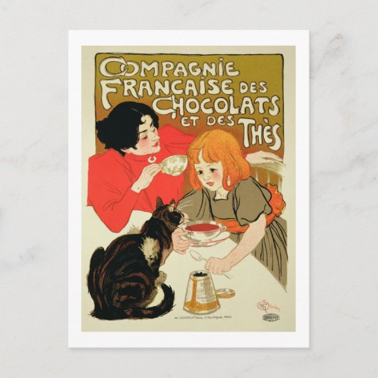Poster Adverteren de Franse onderneming Chocolade Briefkaart (Voorkant)