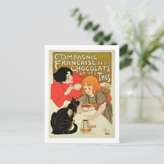 Poster Adverteren de Franse onderneming Chocolade Briefkaart (Staand voorkant)