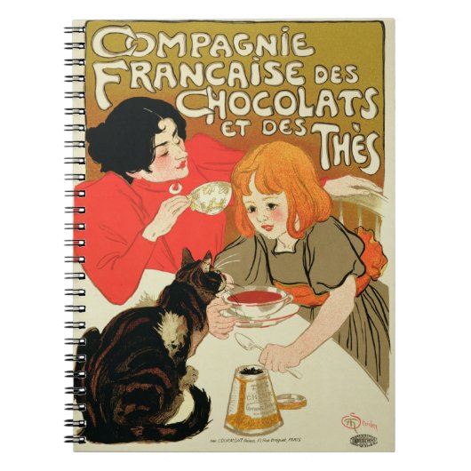 Poster Adverteren de Franse onderneming Chocolade Notitieboek (Voorkant)