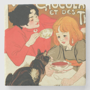 Poster Adverteren de Franse onderneming Chocolade Stenen Onderzetter