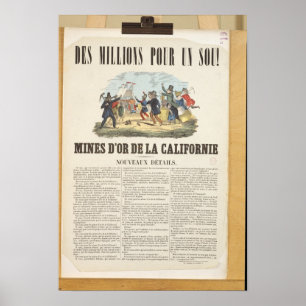 Poster adverteren de goudmijnen in Californië
