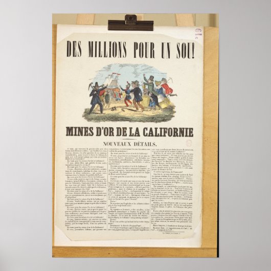 Poster adverteren de goudmijnen in Californië (Voorkant)