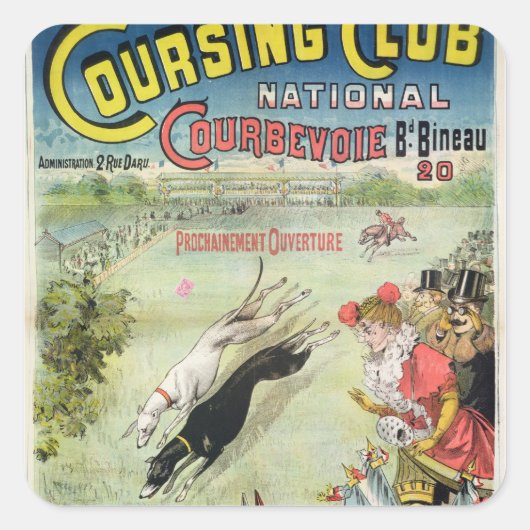 Poster adverteren de opening van de cursus vierkante sticker (Voorkant)