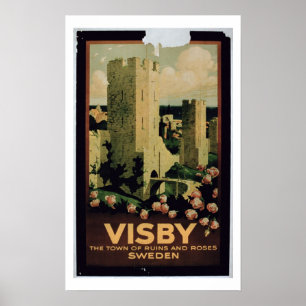 Poster adverteren de stad Visby, Zweden (colo)