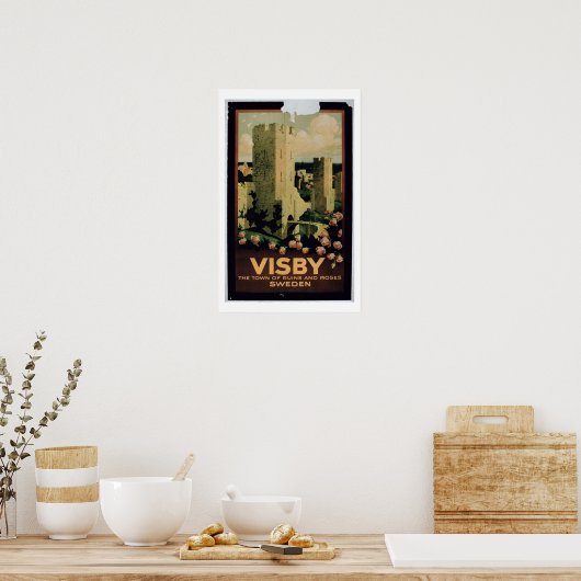 Poster adverteren de stad Visby, Zweden (colo) (Keuken)