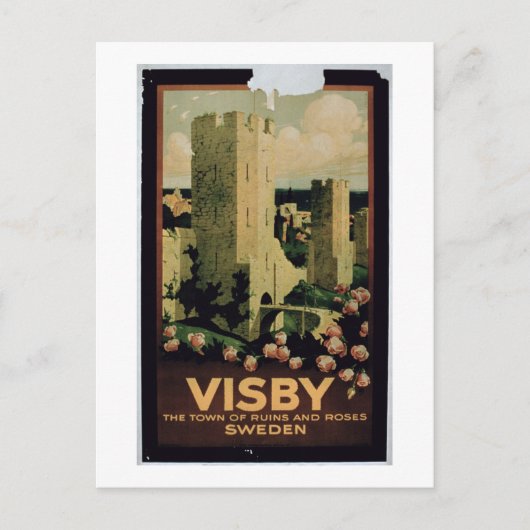 Poster adverteren de stad Visby, Zweden (colo) Briefkaart (Voorkant)